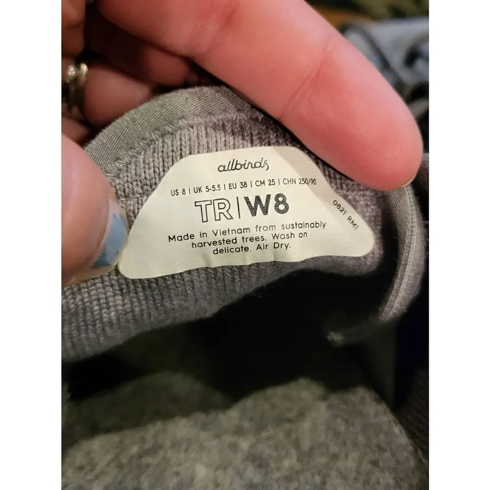 Allbirds Tree Runners Sneakers Women's 8 Midst Grey Knit Merino Wool